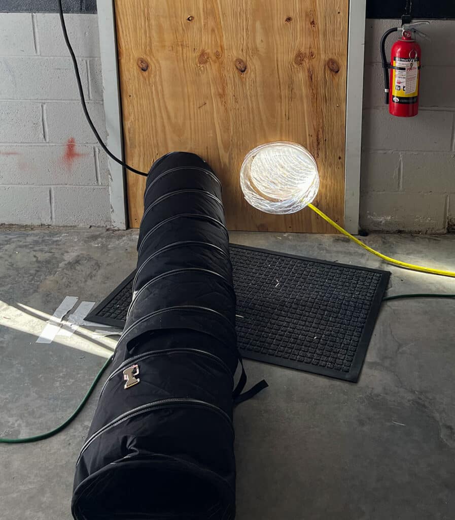 Installing ducting for indirect fired heater