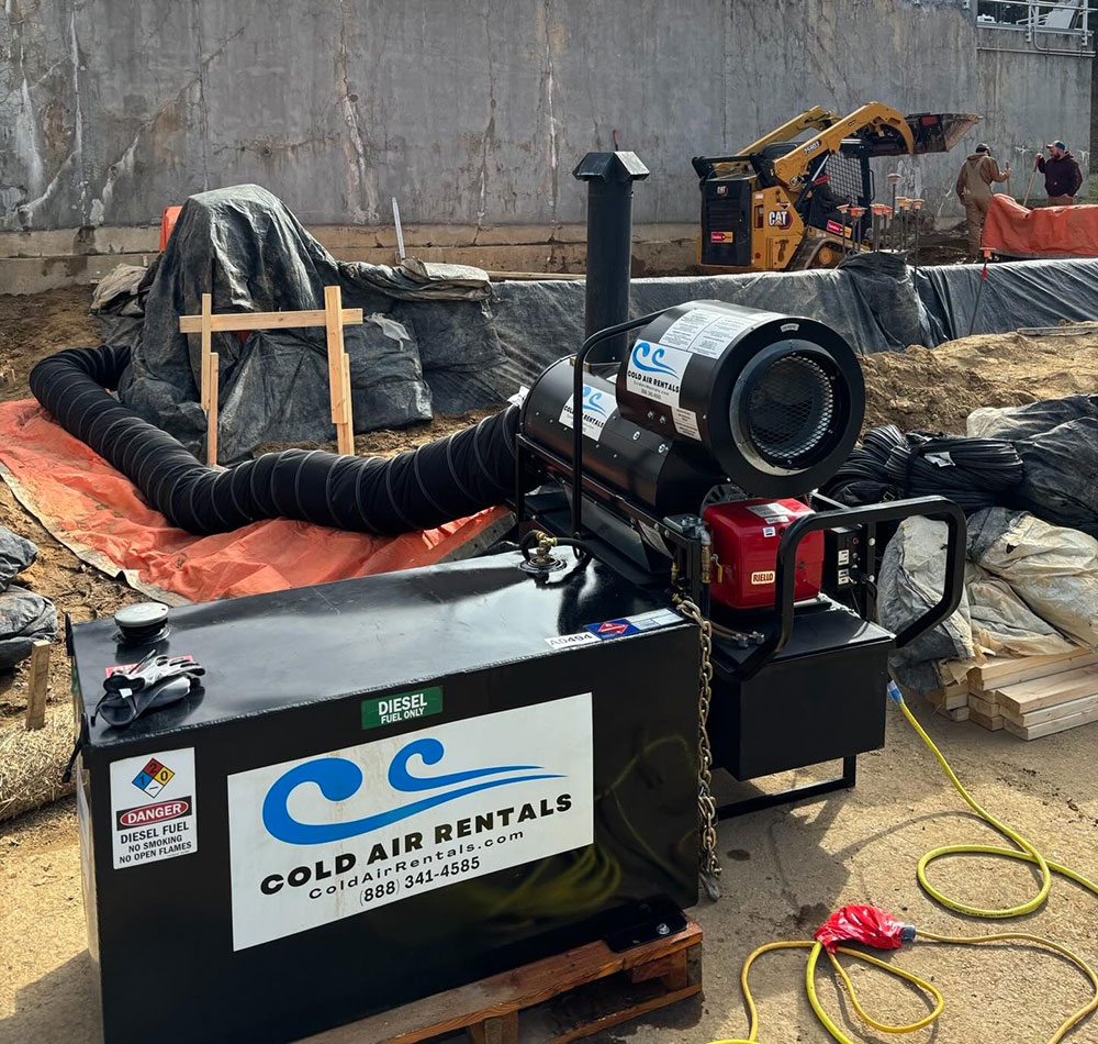 heaters on construction site